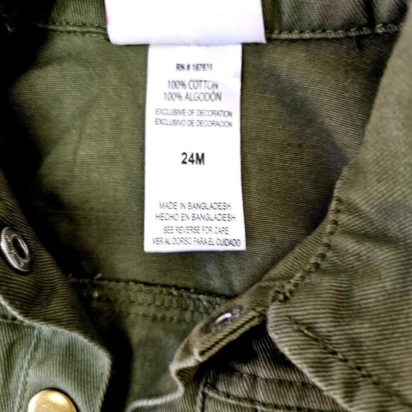 Little Lass Toddler Green Denim Jacket Girls 24Mo Ruffled Long Slv Embroidered - Picture 7 of 10